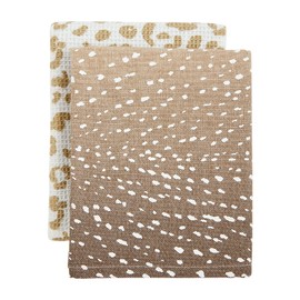 Mud Pie Leopard Towel Set, Fawn, 26" x 16.5"