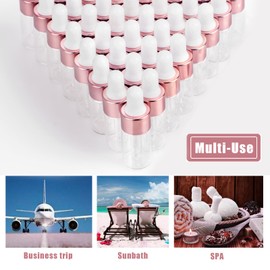 Easeen - 50 botellas cuentagotas de muestra, mini botellas cuentagotas de 3 ml con 2 cuentagotas de plástico para viajes, aceites esenciales, bricolaje cosmético, muestras líquidas (oro rosa)