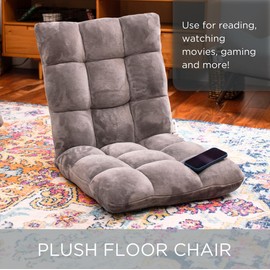 BIRDROCK HOME Adjustable Memory Foam Floor Chair - Ideal for Gaming, Reading, Meditation - Comfortable and Versatile - Suitable for Kids and Teenagers - Comfy Foldable Floor Seat - Blue