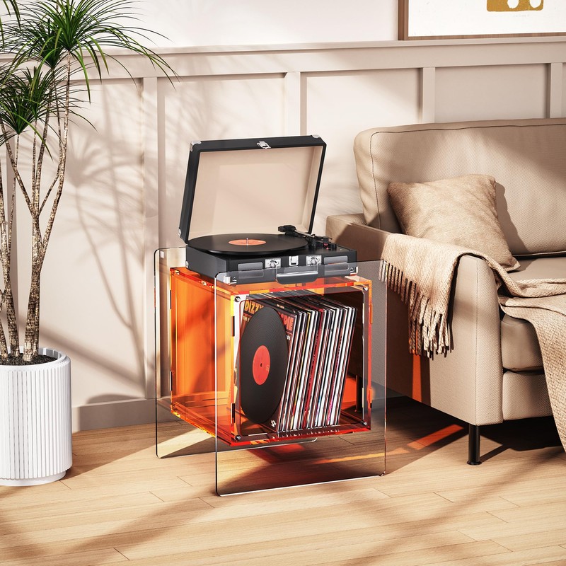 solaround solaround Acrylic Nightstand Colorful Bedside Table with Open Storage