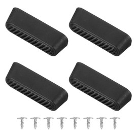 sourcing map 4Pcs Luggage Replacement Pads, Plastic Luggage Stand Feet Stud, Suitcase and Travel Gear Bottom Side Accessories with Self-tapping Screws, Black (47x16x15mm)