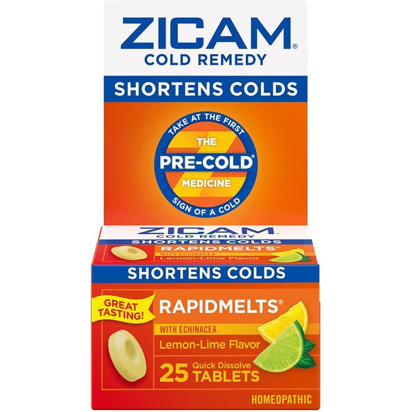Zicam Cold Remedy RapidMelts with Echinacea, Lemon-Lime 25 ea (Pack of 3)