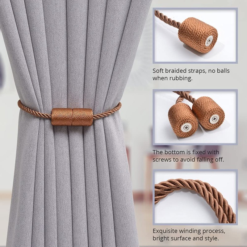 Pretty Jolly 2 Pack Magnetic Curtain Tiebacks 16 Inch Handmade