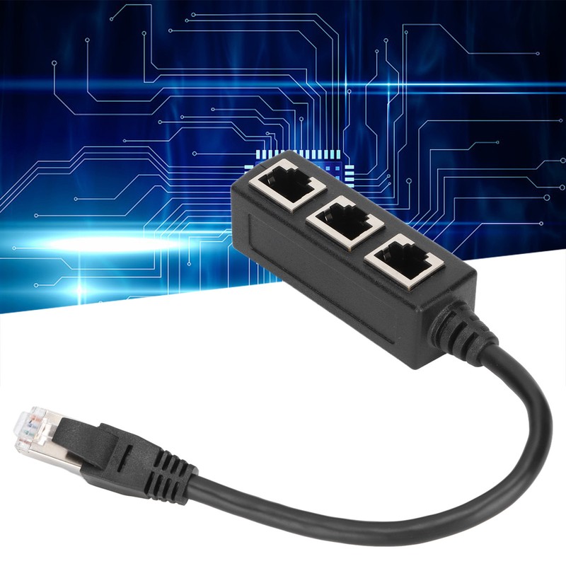 RJ45 Ethernet Adapter Cable Extension Function 1 to 3 Port