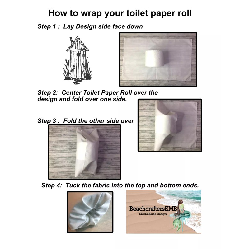 BeachcraftersEMB Pink Flamingos Embroidered Decorative Toilet Paper Wrap - Bathroom