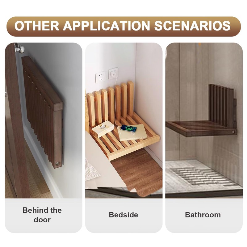 OLizee® Wall-Mounted Folding Stool Shower Seat Bench Entryway Stool Chair