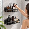 2pcs Aluminum Alloy Bathroom Shower Shelf – No-Drill Shampoo Rack