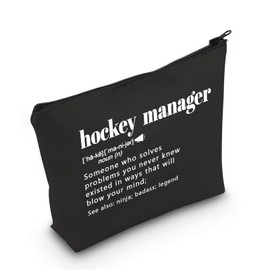 POFULL Hockey Manager Definition Gift Hockey Team Gift Hockey Coach Cosmetic Bag (Hockey Manager balck Bag)