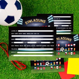 GROVBLE 12 x Football Invitation Cards Children's Birthday Party Cool Football Invitation for Children's Birthday for Boys and Girls, Football Invitation for Children's Birthday Party