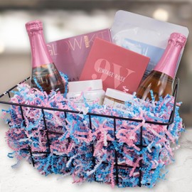 MagicWater Supply - 2 LB - Baby Blend - Pink, Blue and White Blend of Crinkle Cut Paper Shred Filler great for Gift Wrapping, Basket Filling, Birthdays, Weddings, Anniversaries, Valentines Day