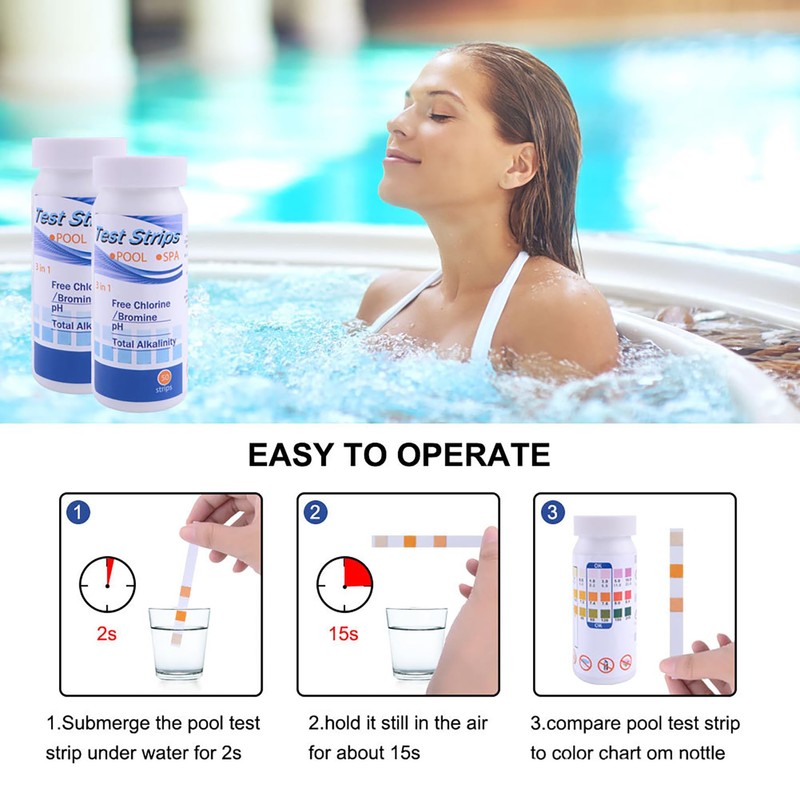 JUMXSRLE Pool and Spa Test Strips, 7 in 1 Quick