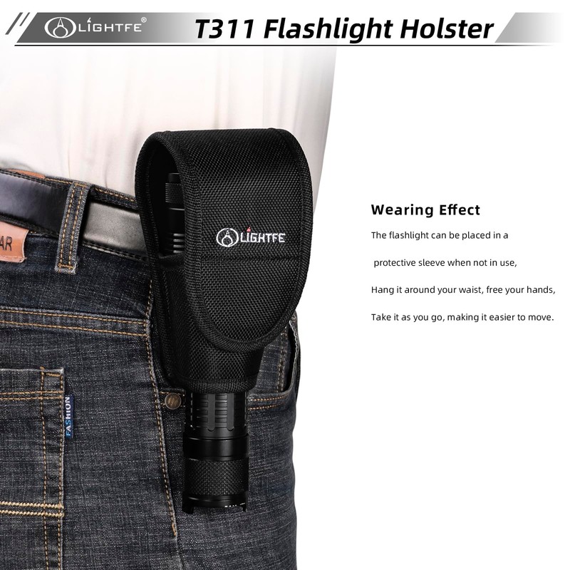 Flashlight Holster T311 Flashlight Pocket Nylon Cover, Suitable for flashlights