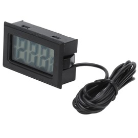 2Pcs Termostato de Termómetro Digital Electrónico Medidor de Temperatura 2s de Refresco con Sonda, Termómetro Digital para Refrigerador, Termómetro de Sonda, Termómetro de Congelador (Blanco y negro)