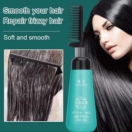 【ready stock】 Natural Herbal Hair Relaxer Smooth Straight Hair Cream With Comb Hair Straightening Nourishing Relaxer Cream 一梳直 直发膏家用 Natural Herbal Hair Conditioner Smooth and Straight Hair Cream