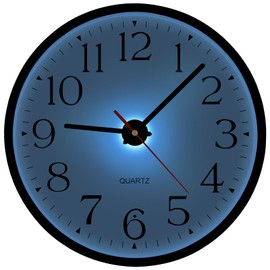 JoFomp Night Light Wall Clocks Battery Operated, 12 Inch Silent LED Light Up Wall Clocks for Living Room Decor, Modern Wall Clock for Bedroom Night Glow, Illuminated Clock with Auto-Dimming/USB Cable