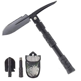 Peak Motion Multi-Functional Foldable Shovel, Miniature & Compact, Metallic Alloy, Heavy Duty, Multipurpose, Saw, Axe, Bottle Opener, For Outdoor Use, Camping, Fishing, Mountain-Climbing, Snow Removal, Disaster Prevention, Evacuations, Military Emergency