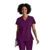 BARCO One 5105 Women's Racer V-Neck Scrub Top Wine XL