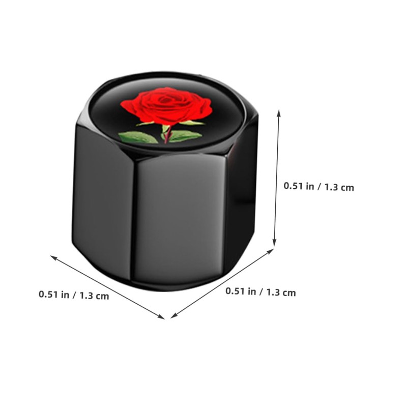 Zerodeko 4pcs Cute Red Rose Tire Valve Stem Caps Dustproof