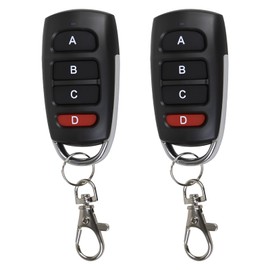 Universal Gate Remote Control 433MHz Multicode Duplicator with 4 Buttons Garage Door Remote Control Wireless Cloning 433.92MHz Pack of 2
