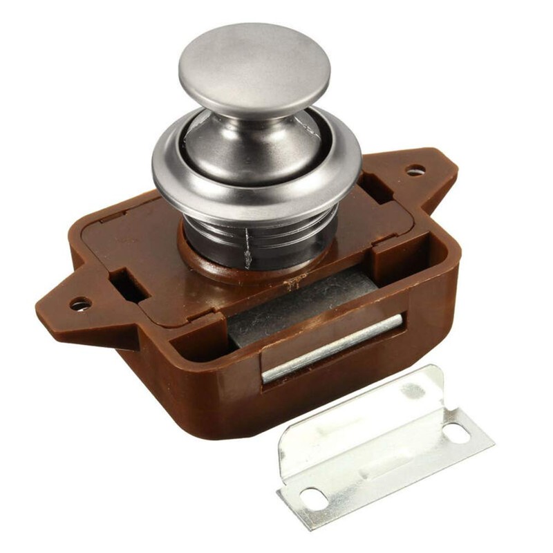 Push Button Latch Catch Keyless Door Lock Cupboard Drawer Door