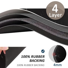 Plliocse Dish Drying Mat for Kitchen 40x30cm, Absorbent Kitchen Drying Mat, Fast-Drying Draining Mat with Non-Slip Bottom, Kitchen Dishes Mat for Worktop Bar Counter (Black+Brown, 30*40cm)