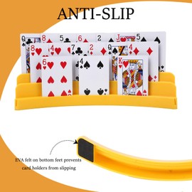 GHERPTE 2 Pack Three-Layer Playing Cards Holders，Playing Card Holder for Kids Adults Hands Free Card Holder for Family Card Game Nights Poker Parties