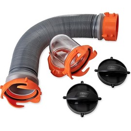 Camco 3-Foot Super Heavy-Duty Tote Tank Sewer Hose Kit | 18mil HTS Vinyl (39645), Black