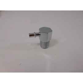 HRC GM Intake Manifold Vacuum  Fitting 1/2" NPT 1/4"  Barb Chrome Aluminum