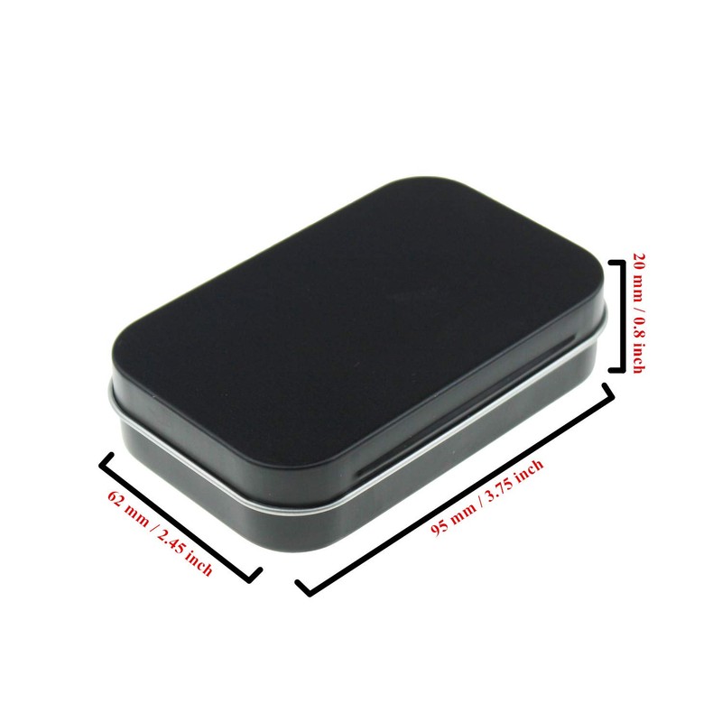 Goodma 20 Pieces Rectangular Metal Empty Hinged Tins Containers Basic