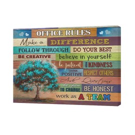 citari Office Rules Work As A Team Framed Canvas Wall Art Inspirational Wall Art for Office Motivational Quotes Wall Decor Modern Office Wall Decor