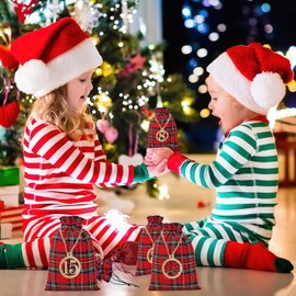 Advent Calendar for Filling [Pack of 24] Christmas Calendar 2023 Jute Bags 14 x 10 cm Large, Christmas Decoration Bags, Gift Bags, with Number Plates and 24 Clips, Pockets for Calendar Surprise