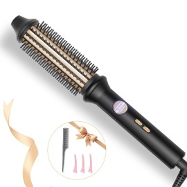 Avvnee Thermal Brush, Avvnee 1.26 Inch Curling Iron for Long Dry Hair, 110-220V Heat...