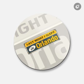 Unbranded Orlando Retro Travel Tin Sign | 4'' X 4'' Round Decorative Magnet