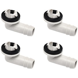 Surf turtle Air Conditioner Drain Connector 4 Pcs 3/5 Inch Air Conditioner Drain Hose Elbow Fitting with Rubber Ring for Window AC and Mini Split Units