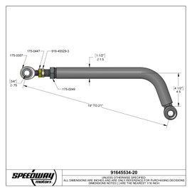 4.5 Bend Lightweight Chrome Moly Adjustable Panhard Bar, 20 In. Long