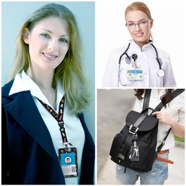 Gctriki Science Teacher Lanyard with ID Holder, Cute ID Badge Holder with Lanyard Badge Reel Retractable, Lanyards for ID Badges Clip Teacher Nurse Retractable Keychain Name Tag Badge Office Gifts