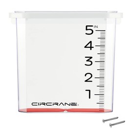Circrane 5-Inch Waterfall Rain Gauge, Easy Read Outdoor Rain Gauge for Garden, Deck, Lawn and Yard, with Weather Resistant Bracket & Stainless Steel Screws, Clear