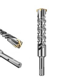 HUHAO SDS Plus Rotary Hammer Drill Bit 18mm x 210mm,Masonry Drill Bits,Carbide Cross Tipped SDS Drill Bit Set,Double Thread Carbide Rotary Hammer Drill Bit for Concrete,Brick,Stone,Masonry