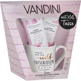 VANDINI Gift Set with XXL Cup – Hydro Care Shower Gel & Body Lotion for Women with Normal to Dry Skin – Shower Gel & Body Lotion Beauty Set – Wellness Set, Care Set for Women, Body Care