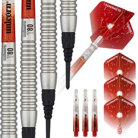 Unicorn Soft Tip Darts Set | Core XL Striker Series Style 5 | 80% Natural Tungsten Barrels | 23 g