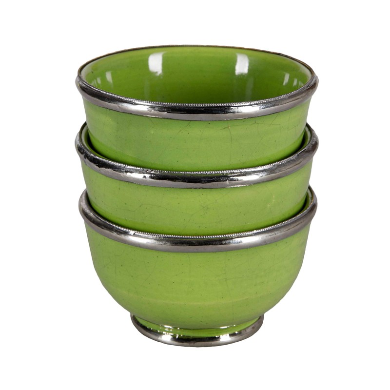 Oriental Ceramic Bowl Ceramic Plate Round Cariba Green Diameter 11