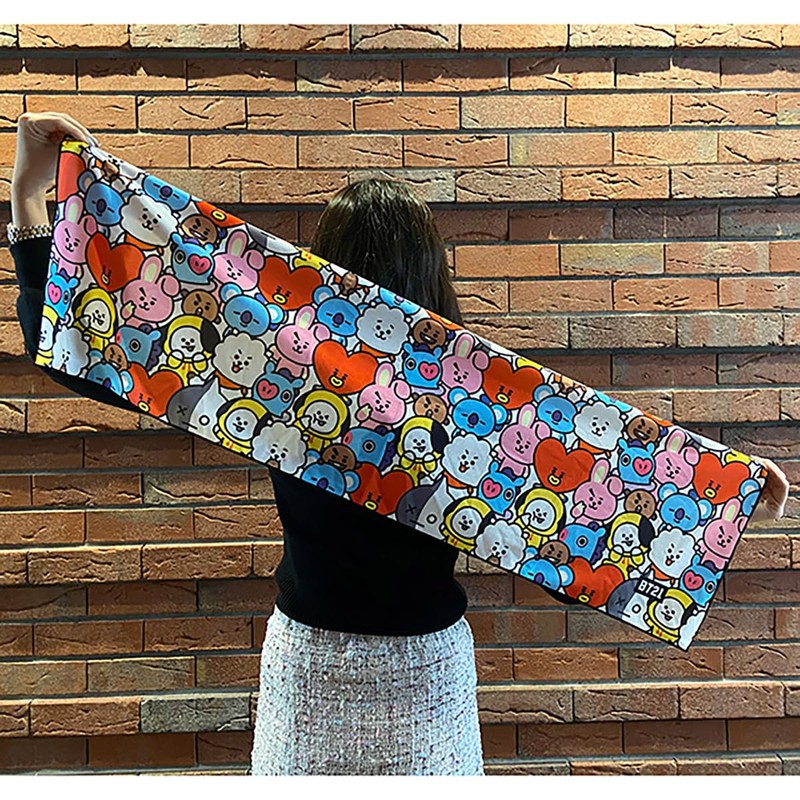 Marushin BT21 Face Towel Get Together 5785014100, Approx. 11.8 x