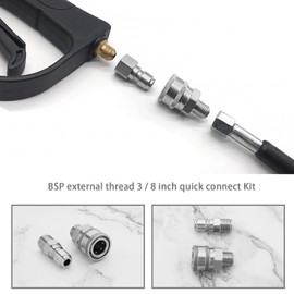 OTOTEC 2PCS Pressure Washer Adapter 3/8 Inch BSP Male Thread Fitting Quick Connect Socket Plug Stainless Steel Coupler for Pressure Washer 5000 PSI