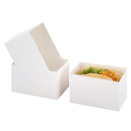 Bakbania 60 Pieces Paper Sandwich Boxes Take Out Containers 4.7x3.1x2.8 Inch Sandwich Cake Boxes for Toast, Donuts, Burgers(White)