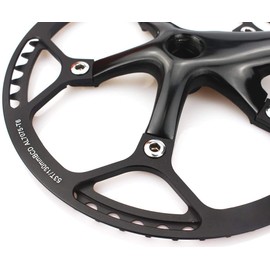 CYSKY Single Speed Crankset MTB Crankset 53T/56T/58T 170mm Crank Arm 130 BCD Mountain Bike Crankset IXF Crankset for Single Speed Bike, Road Bicycle, Fixed Gear, Fixie, Dahon (Square Taper, Black)