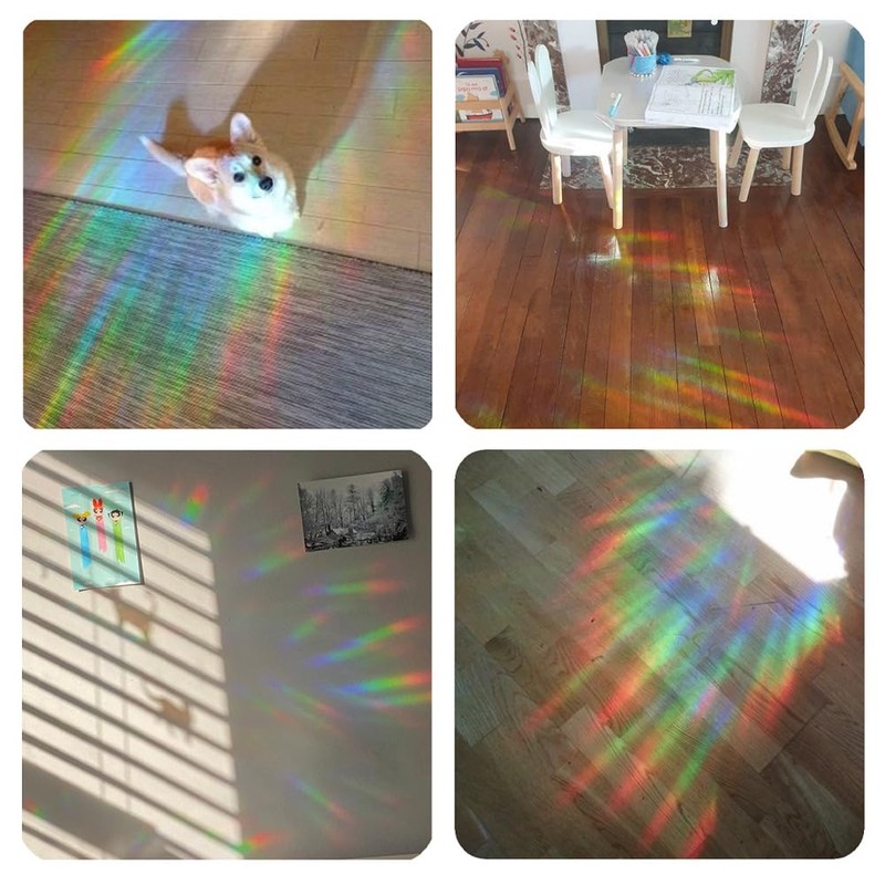 Pack of 2 Rainbow Prism Static Window Stickers - Sun