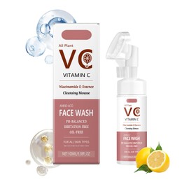 Vitamin C Schaumreiniger mit Niacinamid & Hyaluronsäure, Nourishing Cleanser, Aufhellende Gesichtsreinigung, Feuchtigkeitsspendende Tiefenreinigung, 100ml Schonende Schaumtextur für alle Hauttypen