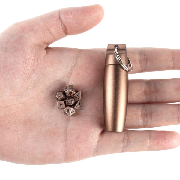Golden Mini DND Dice Set, DND Metal Tiny Mini Small