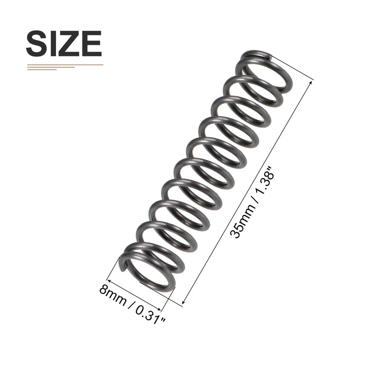 DTGN 1x8x35mm(DxODxL) Compression Spring - 10Pack - Good for Machinery