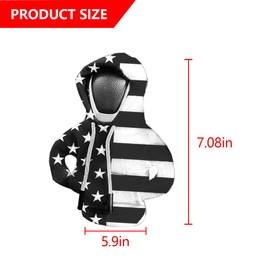 Bittwee Car Gear Shift Knob Hoodie, American US Flag Mini Sweater Gear Lever Cover, Cute Funny Vehicle Protector Decoration Accessories, Universal for Most Cars, SUVs, RVs（Black/L+R）